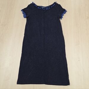 Boden Navy Midi Dress with Blue Pom-Poms